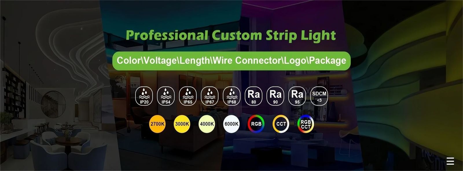 calidad Luces de banda LED flexibles fábrica