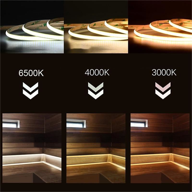 300LEDs Dampproof Personalizable 90Ra Sin tensión COB LED con 4cm de longitud de corte para la iluminación del hogar