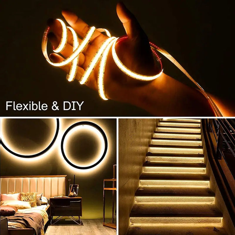 300LEDs Dampproof Personalizable 90Ra Sin tensión COB LED con 4cm de longitud de corte para la iluminación del hogar