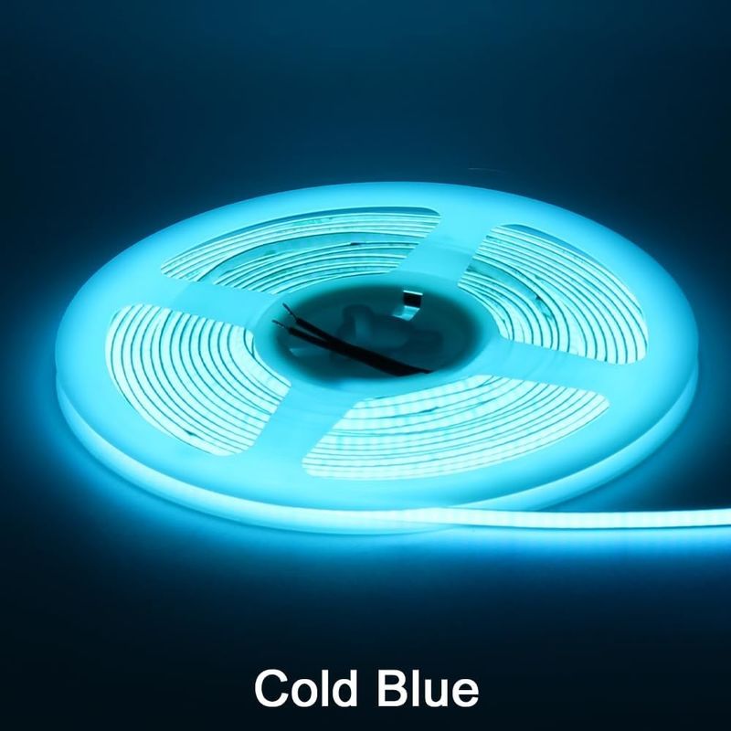 Ancho de 3 mm Super estrecho COB LED 400Leds / m Azul hielo 5m Vida útil más larga Iluminación personalizada