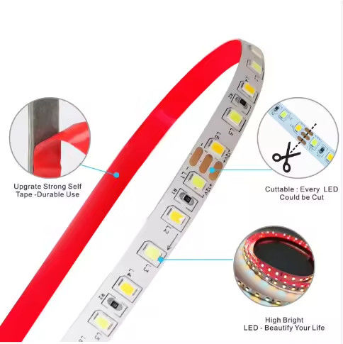 Venta de fábrica de dos colores CCT luz de tira led 24v Temperatura de color ajustable 120 led 12v luz 2835 led de tira Decoración