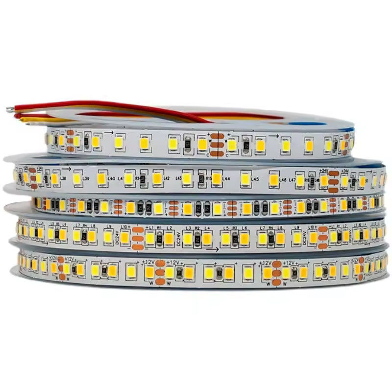 Venta de fábrica de dos colores CCT luz de tira led 24v Temperatura de color ajustable 120 led 12v luz 2835 led de tira Decoración