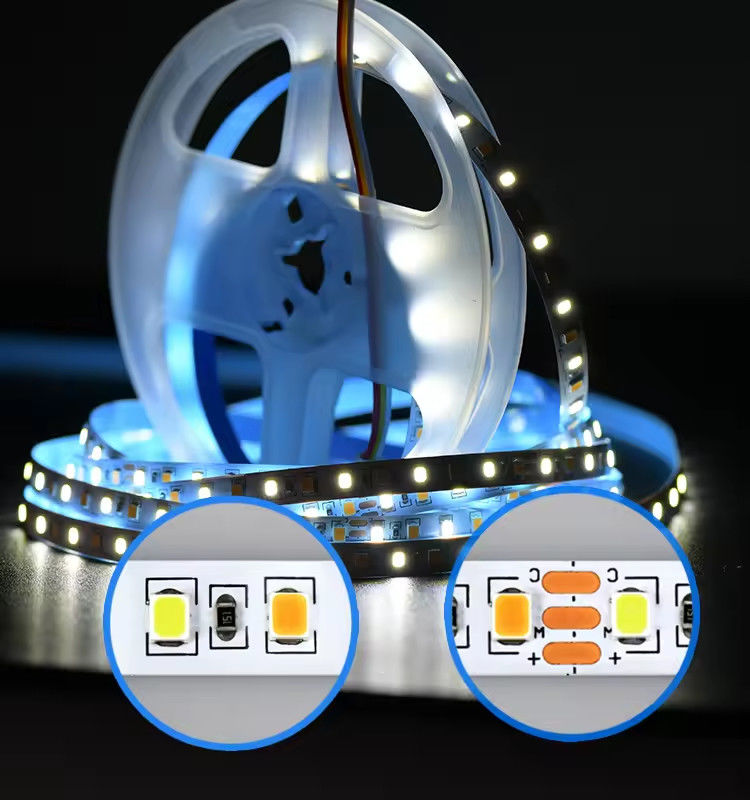 Venta de fábrica de dos colores CCT luz de tira led 24v Temperatura de color ajustable 120 led 12v luz 2835 led de tira Decoración
