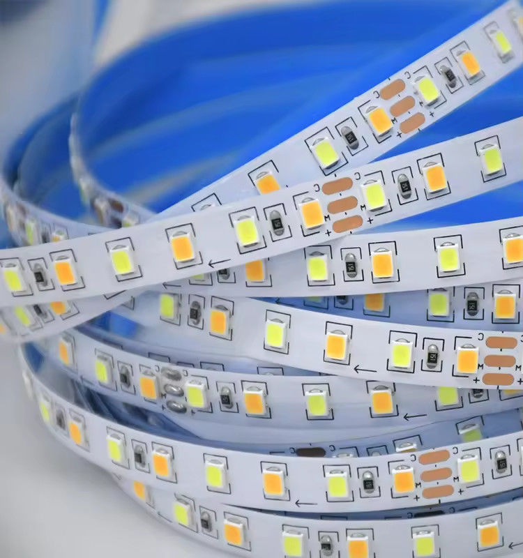 Venta de fábrica de dos colores CCT luz de tira led 24v Temperatura de color ajustable 120 led 12v luz 2835 led de tira Decoración