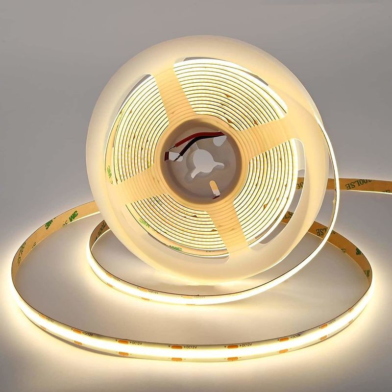 Venta caliente 480leds 12W/M Disminuible IP20 90Ra COB LED Strip 12V/24V Voltado de entrada