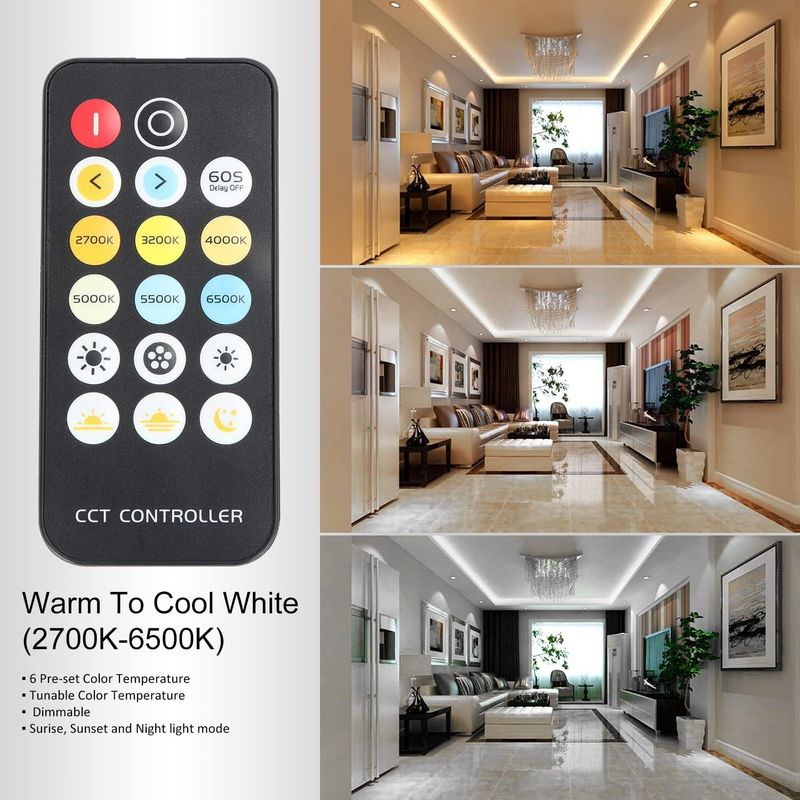 COB LED Strip Lights CCT (2700K-6500K Tunable) 2M 560LEDs/m CRI90 Led Tape Light Kit con caja de paquete de la tira de led para el hogar