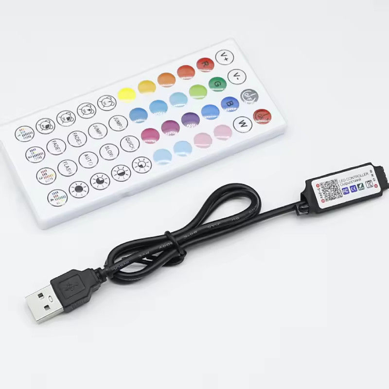 Smart LED 5V 44ekys RGB LED Strip controlador wifi tuya APP USB Bluetooth oscurecedor de luz de la línea de control para LED Strip