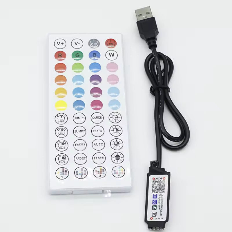Smart LED 5V 44ekys RGB LED Strip controlador wifi tuya APP USB Bluetooth oscurecedor de luz de la línea de control para LED Strip