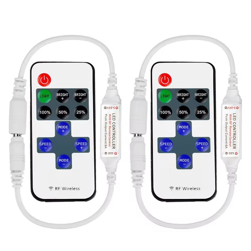 Mejor vendedor Mini controlador LED 11 teclas 5V 12V 24V Controlador de color único RF inalámbrico Toque remoto brillo LED oscurecedor