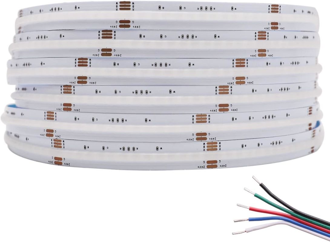 Banda LED COB RGBW de 19 W con 784 LEDs/m con clasificación IP20 y control DMX512/RF/Bluetooth/WiFi