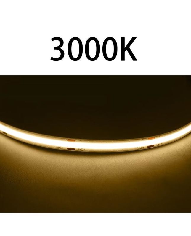 Luces de alta CRI DC24V COB480 5m/rollo RA90 banda de cob para decoración interior exterior banda de COB de perfil impermeable