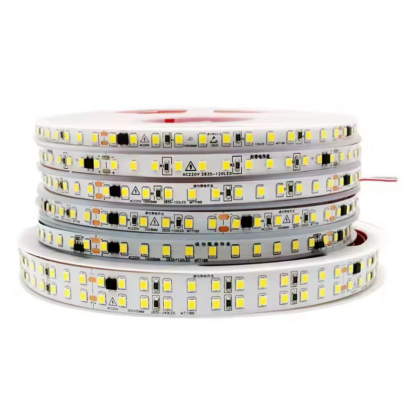 120LED/m Banda LED flexible para interiores sin necesidad de conductor CRI80 2835 SMD 8mm PCB longitud 5M/10M