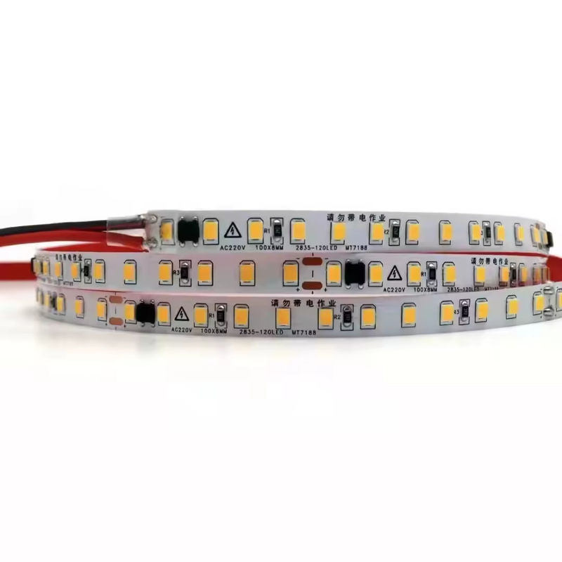 220v No se necesita conductor 10cm Cuttable 2835 Led Strip IP65 120 Leds Tape Light No resistente al agua IP20 Flexible Led Strip
