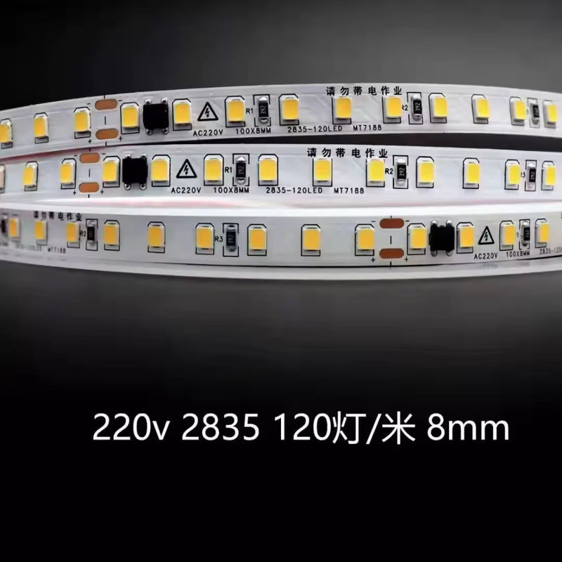 Interior de alta tensión suave LED luces de banda resistente al agua 230v 220v Blanco caliente 3000k 4200k 6500k LED luz de banda
