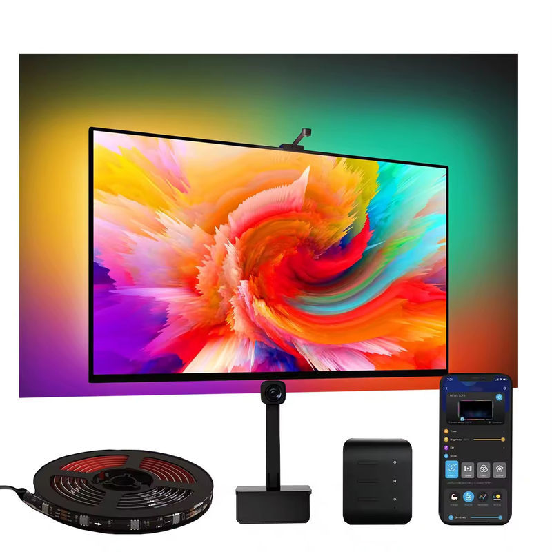 65-75 pulgadas Alexa Google Home Ambient Smart App Wifi Inmersión TV retroiluminación con cámara RGBIC