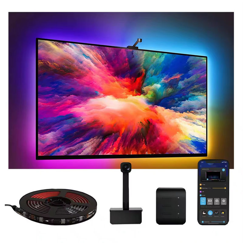 65-75 pulgadas Alexa Google Home Ambient Smart App Wifi Inmersión TV retroiluminación con cámara RGBIC
