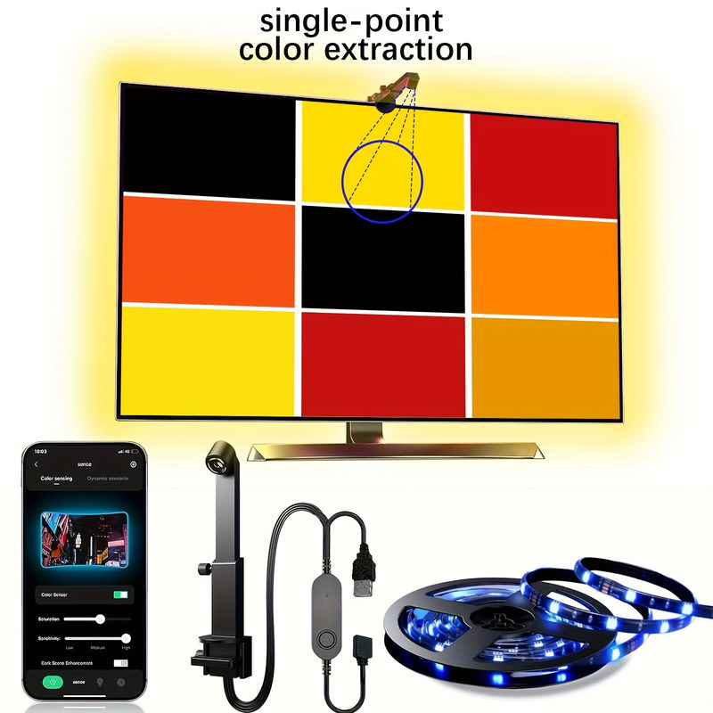 Decoración para el hogar 3.8M 5M USB IP20 TV LED retroiluminación con música WIFI TUYA Smart Home APP Control
