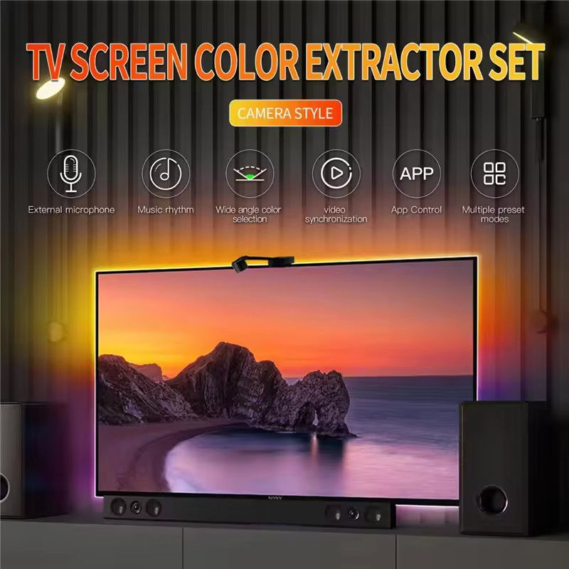 3.8m 12.5ft ROLL Alexa Google Home Ambient 55-65 pulgadas Asistente de sincronización Smart Wifi Inmersión TV retroiluminación LED con cámara