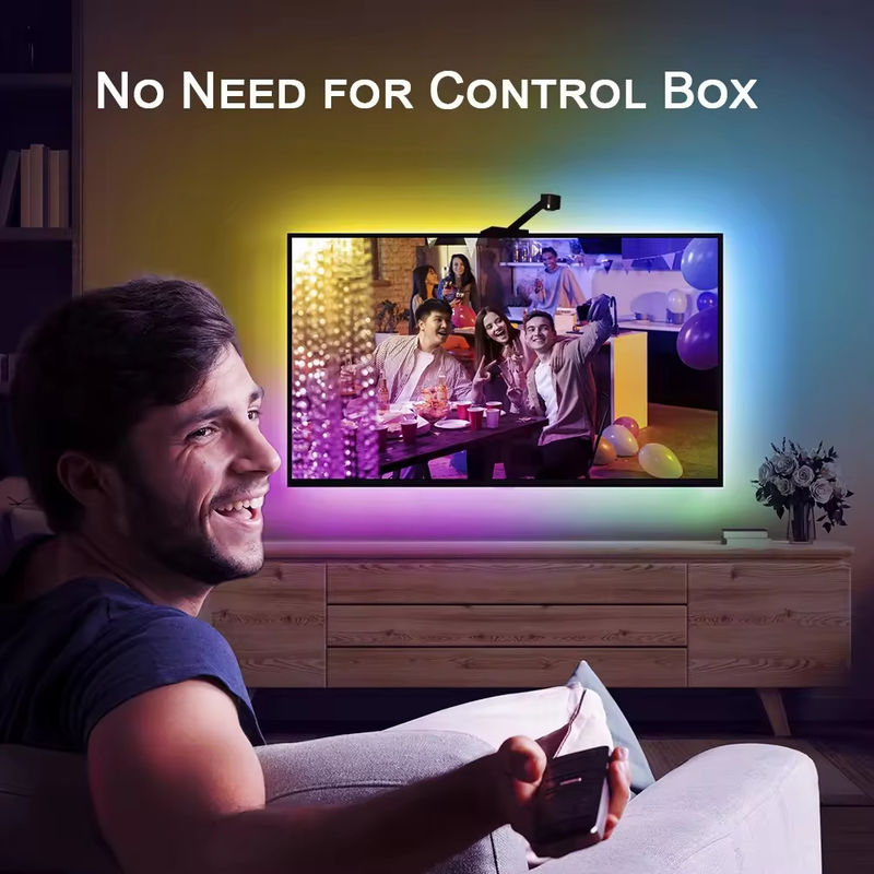 3.8m 12.5ft ROLL Alexa Google Home Ambient 55-65 pulgadas Asistente de sincronización Smart Wifi Inmersión TV retroiluminación LED con cámara