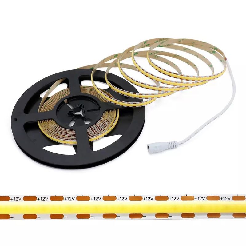 320Leds Flexible LED Strip Blanco/Blanco caliente DC24V 8mm de ancho integrado COB luz LED