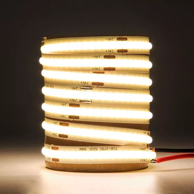 12V 24V resistente al agua IP65 IP67 IP68 CRI90 5M flexible COB LED para interiores y exteriores