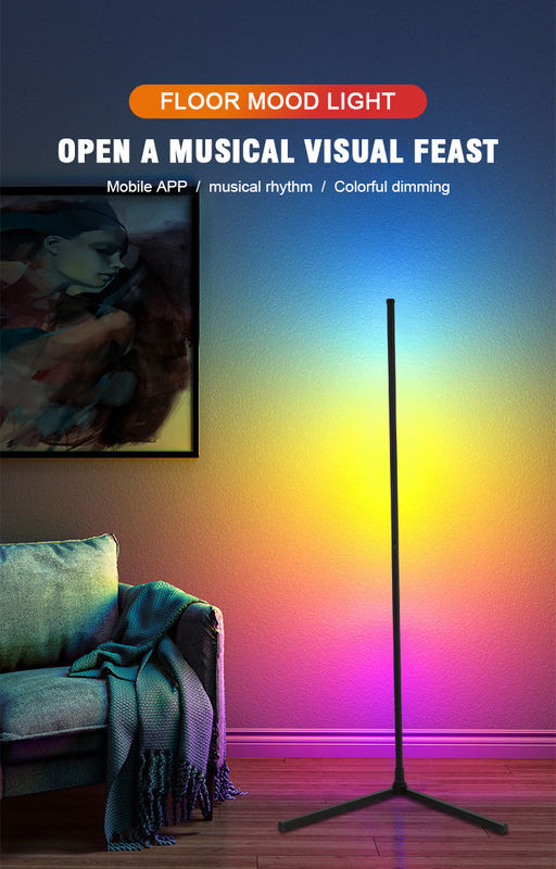 Iluminación de interiores de decoración moderna lámpara de suelo LED RGB IC Smart Corner Atmosphere Light