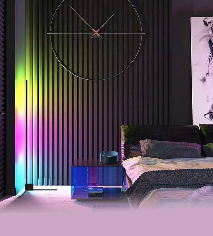 Iluminación de interiores de decoración moderna lámpara de suelo LED RGB IC Smart Corner Atmosphere Light