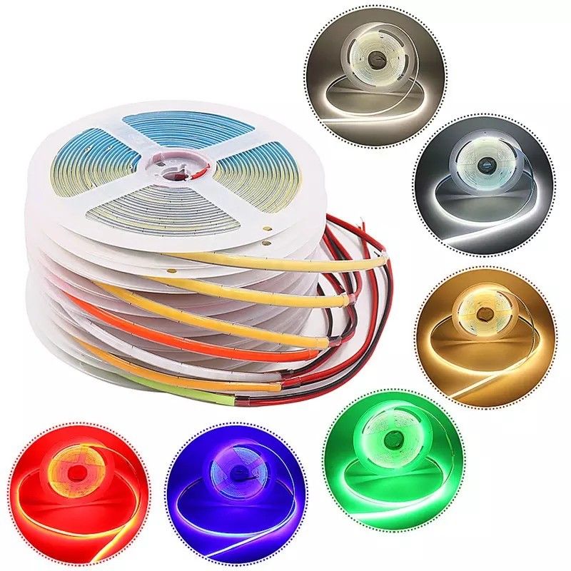 8mm Led Cob Strip 24v Light Strip Usb Tv Backlight Flex 12v Ultra delgado pequeño Cob Led Strip Light