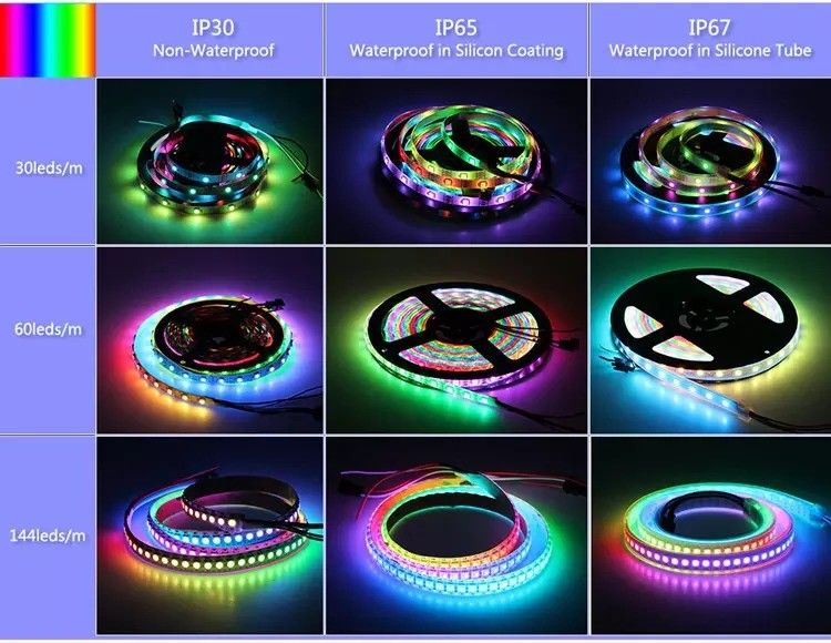 Hongtop 5m/roll 3- SK6812 RGB RGBW RGBWW RGBNW RGBCW Luz de banda LED para muebles