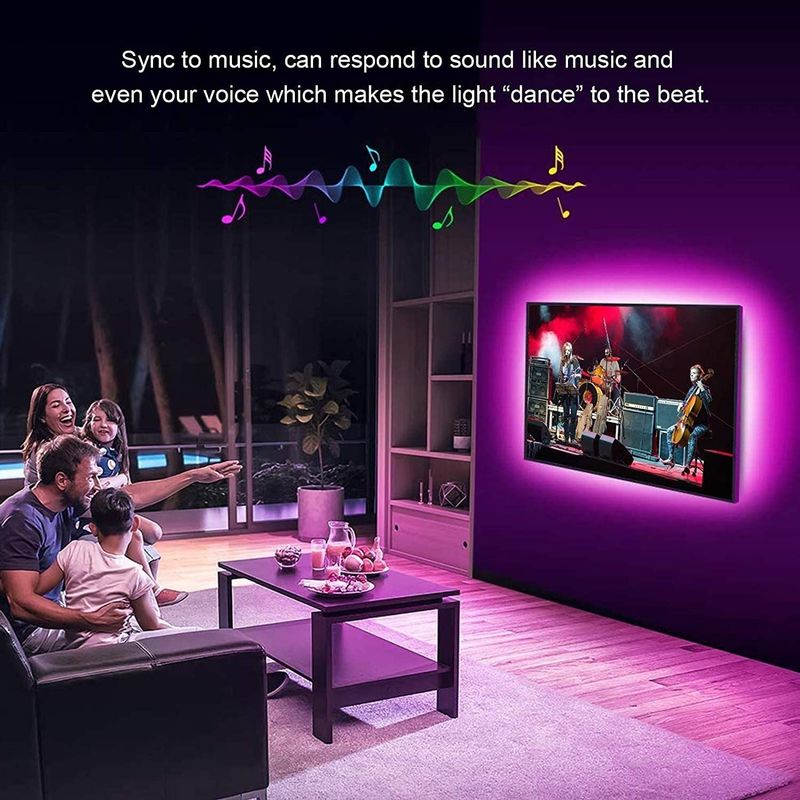 Smart LED Strip para decoración 12V 5V Control USB Sincronización de música y temperatura de color RGB