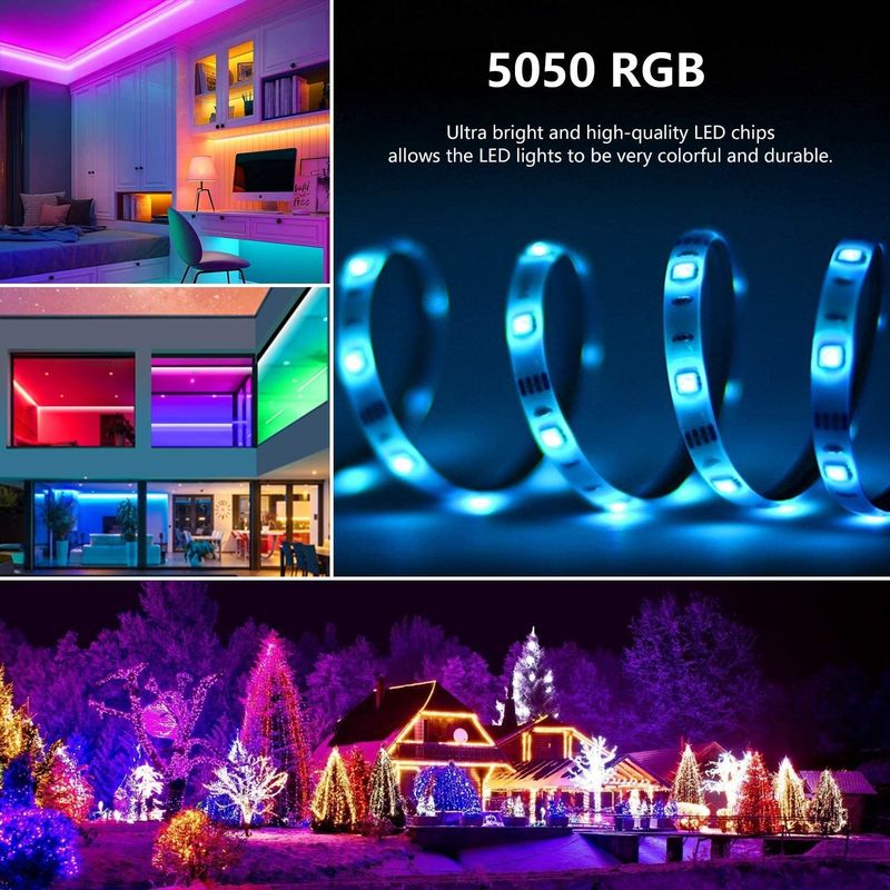 Smart LED Strip para decoración 12V 5V Control USB Sincronización de música y temperatura de color RGB