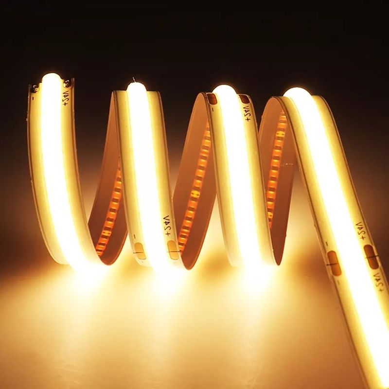 Flexible Cob Led Strip con color azul blanco cálido y eficiencia luminosa de lámpara de 90lm / w