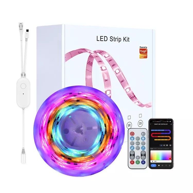 Home Bar LED Light Strips Apoyo al diseño del jardín Dimmer 12V 32ft Smart 5050 RGB 1670