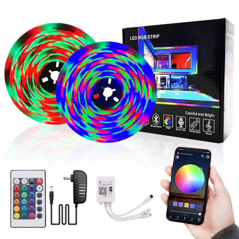 Home Bar LED Light Strips Apoyo al diseño del jardín Dimmer 12V 32ft Smart 5050 RGB 1670