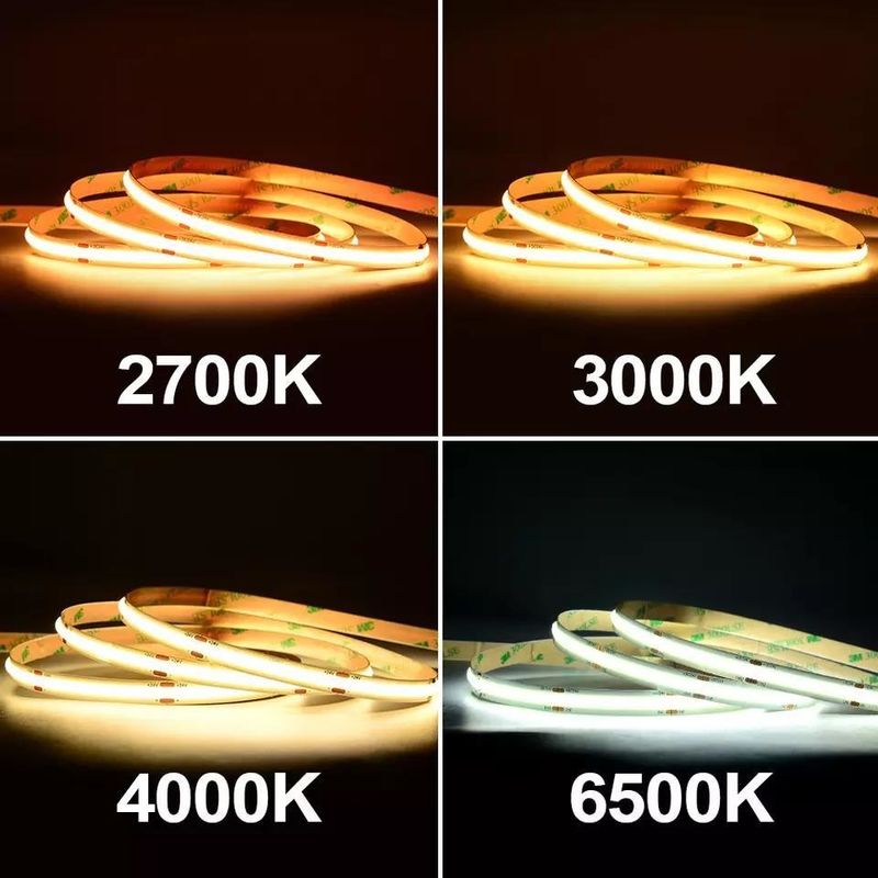 12W resistente al agua IP20 COB 480 LEDs 12V 8mm 10mm luz de banda LED para la decoración del jardín