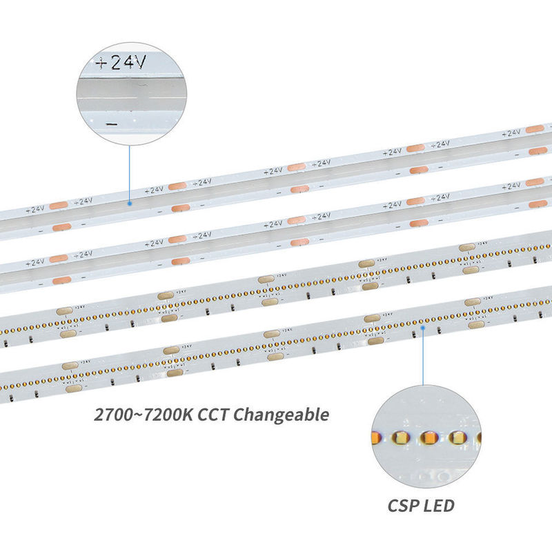 Ángulo de haz de 120 grados COB 320 LEDs 24V 8mm 10mm luz de banda LED para la decoración del jardín