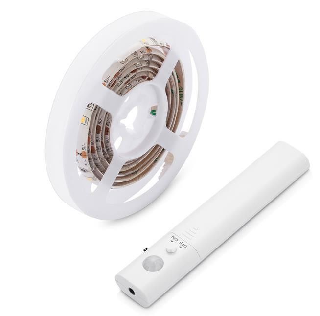 SMD2835 Luz de banda LED con sensor de movimiento 1m longitud USB recargable modo día y noche