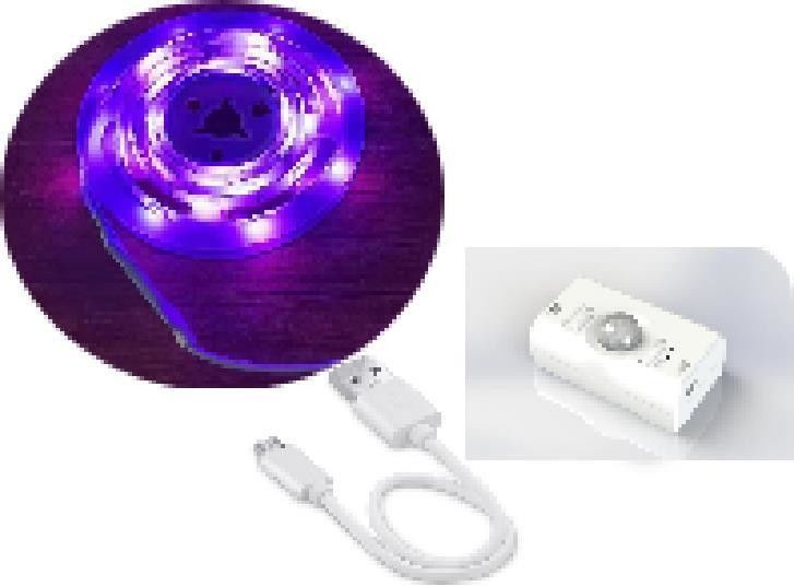 SMD2835 Luz de banda LED con sensor de movimiento 1m longitud USB recargable modo día y noche