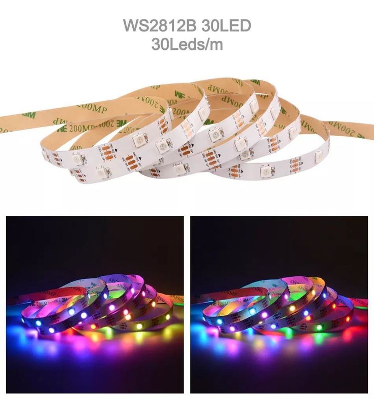 12V resistente al agua ws2812 ws2811 Led Strip 60leds para el color mágico decoración RGB CRI Ra 80