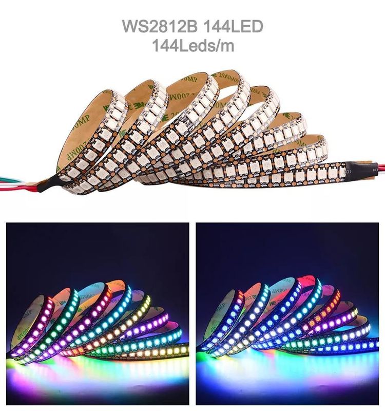 12V resistente al agua ws2812 ws2811 Led Strip 60leds para el color mágico decoración RGB CRI Ra 80