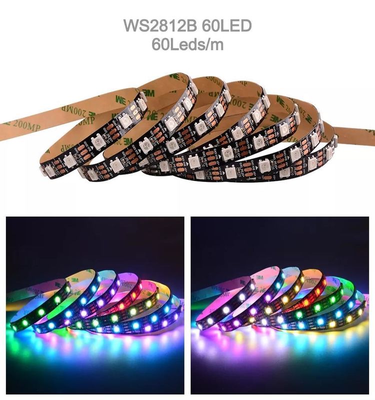 12V resistente al agua ws2812 ws2811 Led Strip 60leds para el color mágico decoración RGB CRI Ra 80
