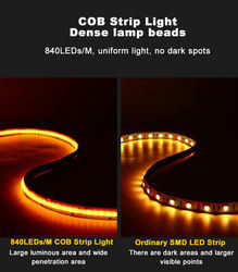 Cintas LED 5m/lot Smd 320 384 840leds/m Impermeable Flexible Cob Led Strip Dc 24v Ra90 RGBCCT 3000k 4000k 6000k