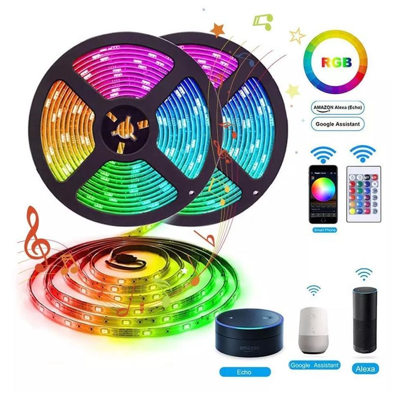 Iluminación de larga duración impermeable IP65 30d/m 5050 RGB LED Light Strips con control remoto