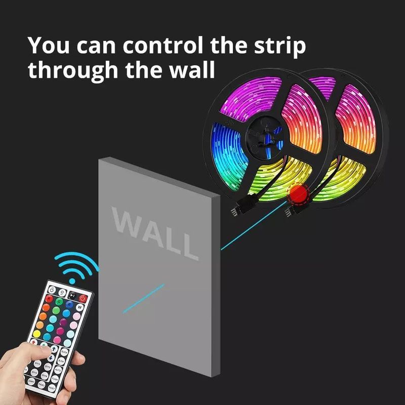 Iluminación de larga duración impermeable IP65 30d/m 5050 RGB LED Light Strips con control remoto