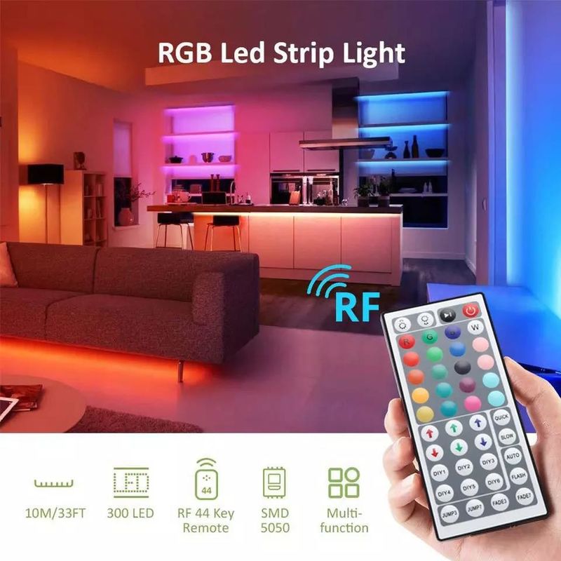 Iluminación de larga duración impermeable IP65 30d/m 5050 RGB LED Light Strips con control remoto