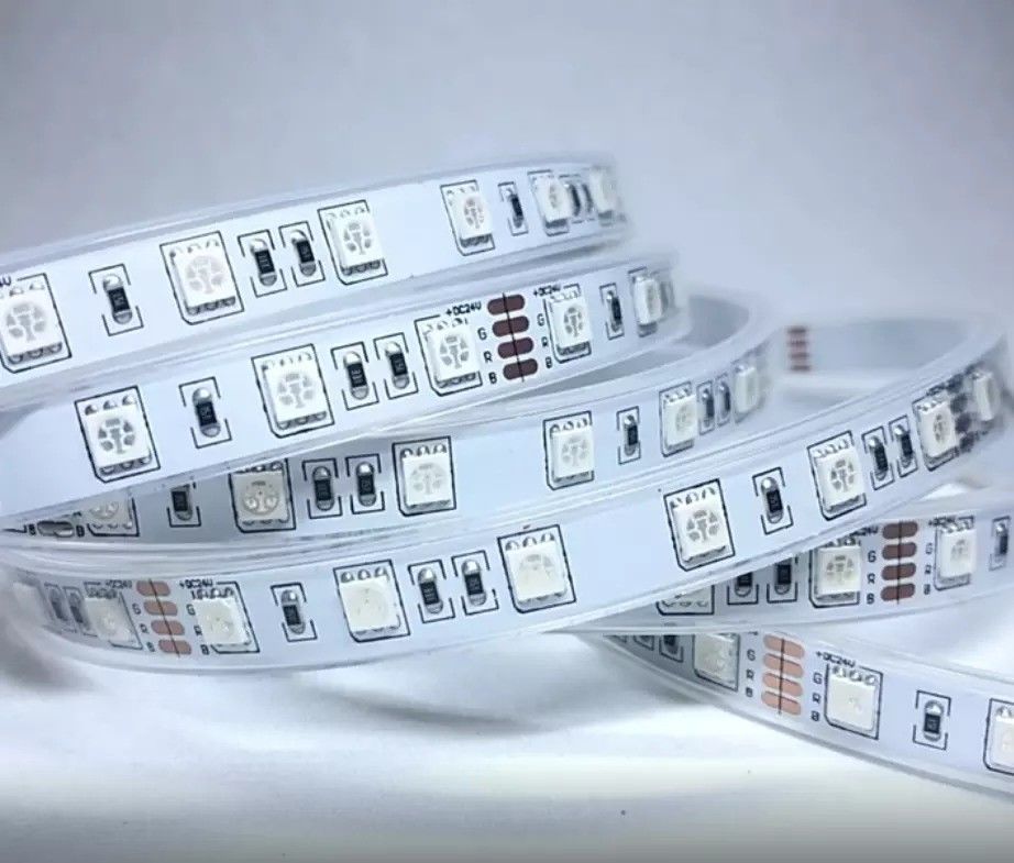 12w 12v 24v 10mm 60 Leds Rgb 5050 Smd Flexible Led Strip Light con y con varios colores