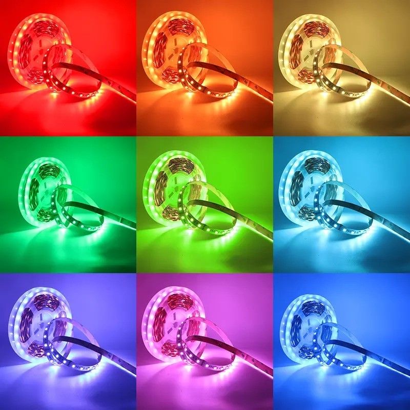 12w 12v 24v 10mm 60 Leds Rgb 5050 Smd Flexible Led Strip Light con y con varios colores