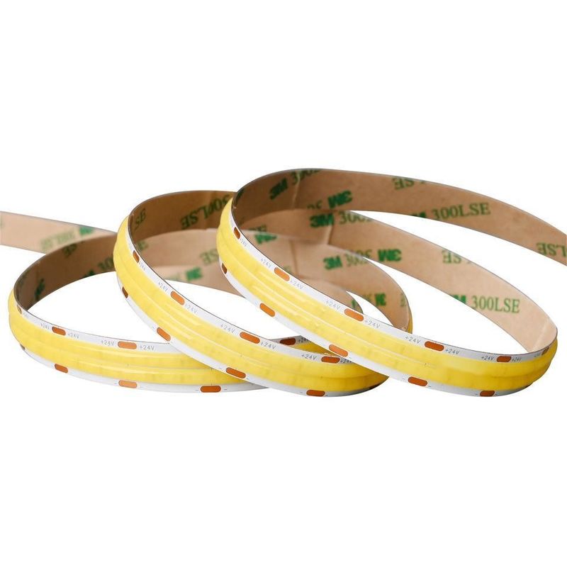 10m/rollo Líneas dobles 600leds 12v 24v Ra80 12mm Flexible COB Led Flexible luz de banda