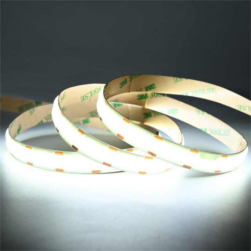 10m/rollo Líneas dobles 600leds 12v 24v Ra80 12mm Flexible COB Led Flexible luz de banda