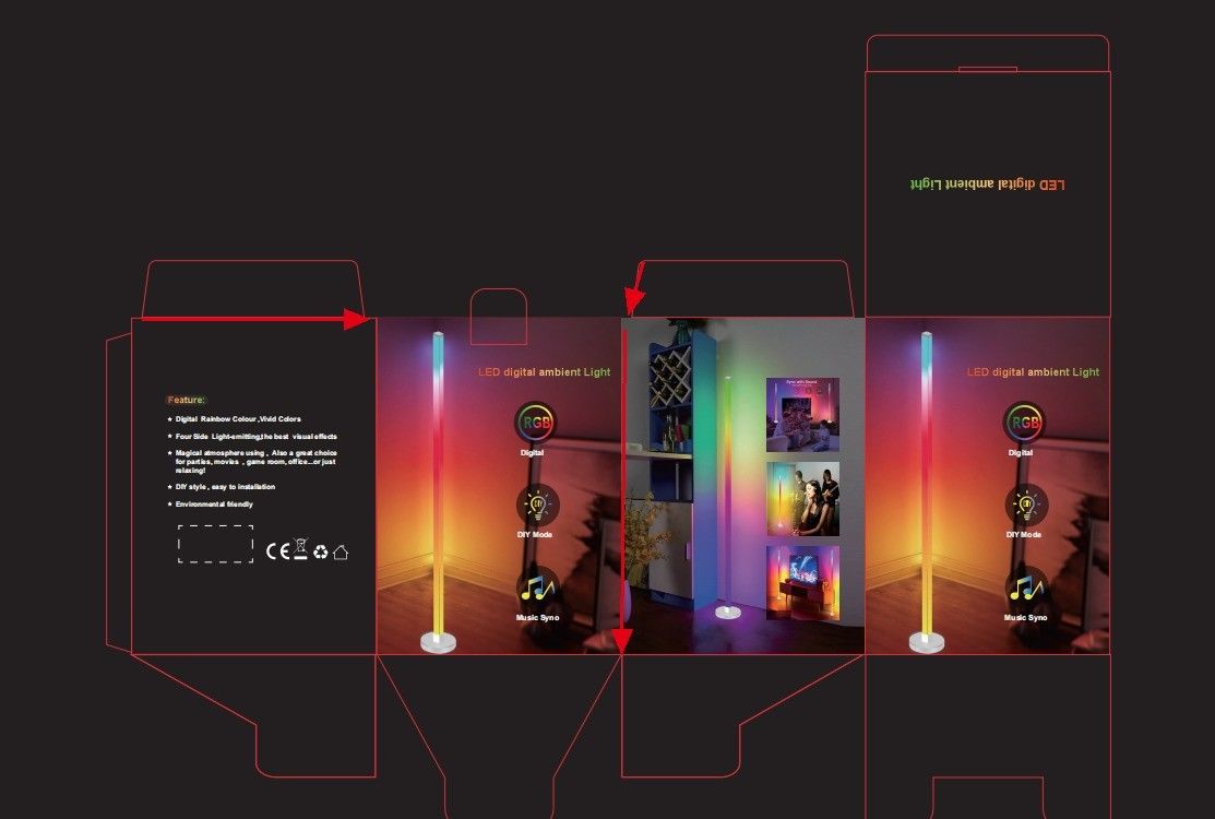 2024 Modern Cylinder Rgb Colorido Led Ambient Light App Smart Atmosphere Lámpara de suelo para el suelo